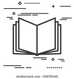 Flachzeilendesign-Grafikkonzept eines offenen Buches Symbol auf weißem Hintergrund