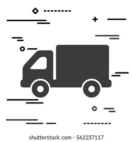Flat Line design graphic image concept of truck icon on a white background