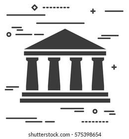 Flat Line design graphic image concept of bank icon on a white background
