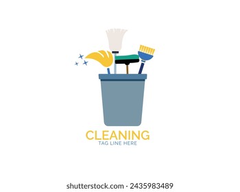 Diseño de línea plana estilo vector moderno Set de limpieza.