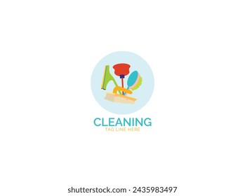Flat line design style modern vector Cleaning Set.