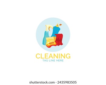 Flat line design style modern vector Cleaning Set.