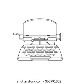 Flat and line design style modern vector illustration concept of a manual vintage stylish typewriter.