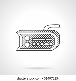 Flat line design vector icon for dashboard for electric bike. Accessories for alternative transport. Design elements for business and website