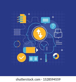 Flat line design vector illustration concept for technical support, call centre, online service, feedback, customer assistance, 24h help, communication, for website banner and landing page.