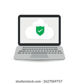 Sitio web de diseño de línea plana Anuncio de seguridad en Internet. Ilustración vectorial aislada sobre fondo blanco. Eps 10.