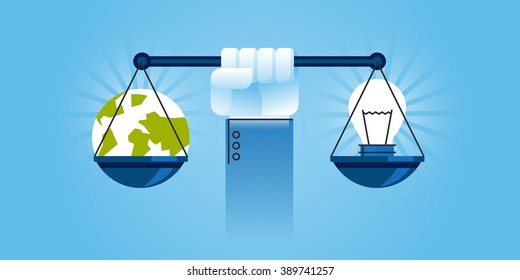Flat line design website banner of eco-innovations, environmental awareness, sustainable technology, green energy. Modern vector illustration for web design, marketing and print material.