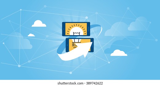 Banner de la página web de diseño plano de la plataforma de intercambio de ideas en línea, software de gestión de ideas. Ilustración vectorial moderna para diseño web, marketing y material impreso.
