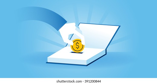 Flat line design website banner of investment in knowledge, student loans, scholarships. Modern vector illustration for web design, marketing and print material.