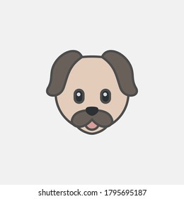 flat line dog icon, graphic illustration from Pet-vet collection, for web and app design