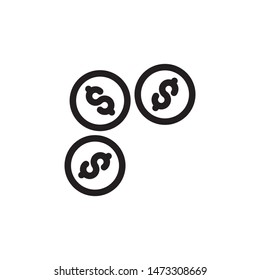 flat line dollar icon. Logo element illustration. dollar design. vector eps 10 .dollar concept. Can be used in web and mobile . 