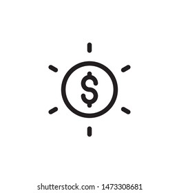 flat line dollar icon. Logo element illustration. dollar design. vector eps 10 .dollar concept. Can be used in web and mobile . 