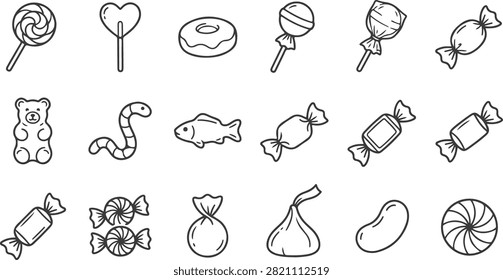Flat line drawing set