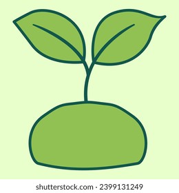 Flat line ecology. Vector illustration with sustainability theme and flat line vector style. Editable vector element.