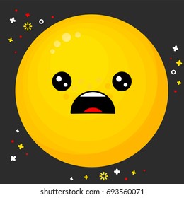 Flat line emoji icon. Emoticon for websites and mobile websites and apps. Fright icon.