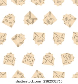 Flat line envelope seamless pattern. Suitable for backgrounds, wallpapers, fabrics, textiles, wrapping papers, printed materials, and many more. Editable vector.
