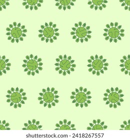 Flat line environment seamless pattern. Suitable for backgrounds, wallpapers, fabrics, textiles, wrapping papers, printed materials, and many more. Editable vector.