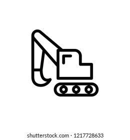 Flat Line Excavator Icon