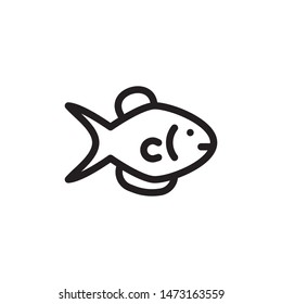 flat line fish icon. Logo element illustration. fish design. vector eps 10 . fish concept. Can be used in web and mobile . 