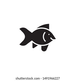 flat line fish icon. Logo element illustration. fish design. vector eps 10 . fish concept. Can be used in web and mobile . 