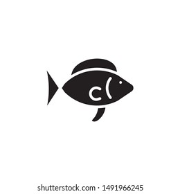 flat line fish icon. Logo element illustration. fish design. vector eps 10 . fish concept. Can be used in web and mobile . 