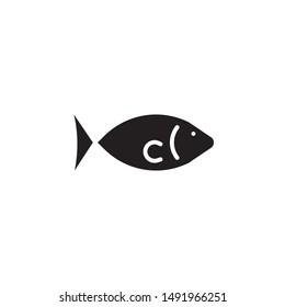 flat line fish icon. Logo element illustration. fish design. vector eps 10 . fish concept. Can be used in web and mobile . 
