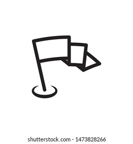 flat line flag icon. Logo element illustration. flag design. vector eps 10 . flag concept. Can be used in web and mobile . 