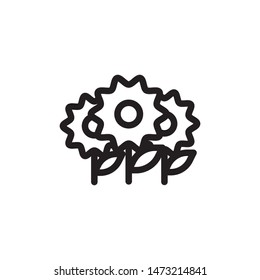 flat line flower icon. Logo element illustration. flower design. vector eps 10 . flower concept. Can be used in web and mobile . 