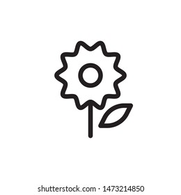 flat line flower icon. Logo element illustration. flower design. vector eps 10 . flower concept. Can be used in web and mobile . 