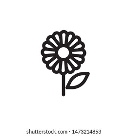 flat line flower icon. Logo element illustration. flower design. vector eps 10 . flower concept. Can be used in web and mobile . 