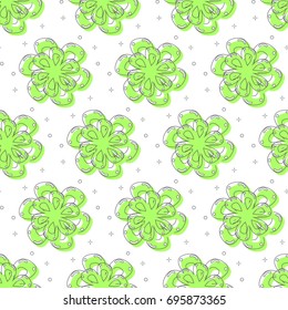 flat line flower pattern vector
