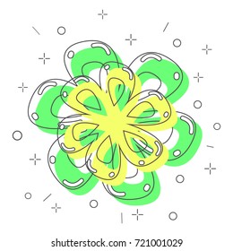 flat line flower vector