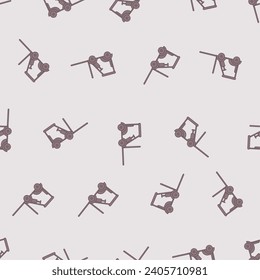 Flat line forklift seamless pattern. Suitable for backgrounds, wallpapers, fabrics, textiles, wrapping papers, printed materials, and many more. Editable vector.