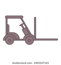 Flat line forklift. Vector illustration with logistic theme and flat line vector style. Editable vector element.
