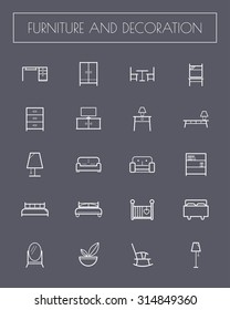 Flat Line Furniture Icons