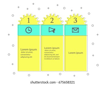 flat line gear info-graphic vector