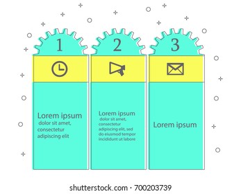 flat line gear info-graphic vector
