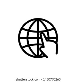 flat line globe icon symbol sign, logo template, vector, eps 10