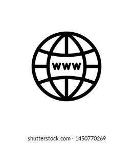flat line globe icon symbol sign, logo template, vector, eps 10