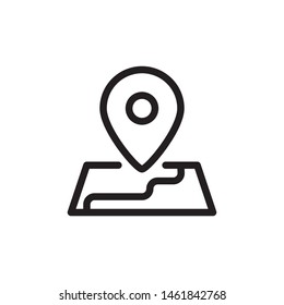 flat line gps icon symbol sign, logo template, vector, eps 10