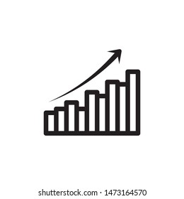 flat line growth bar icon. Logo element illustration. growth bar design. vector eps 10 . growth bar concept. Can be used in web and mobile