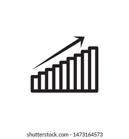 flat line growth bar icon. Logo element illustration. growth bar design. vector eps 10 . growth bar concept. Can be used in web and mobile
