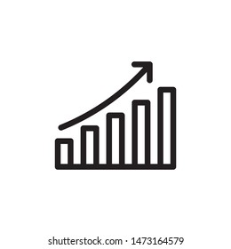 flat line growth bar icon. Logo element illustration. growth bar design. vector eps 10 . growth bar concept. Can be used in web and mobile