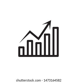 flat line growth bar icon. Logo element illustration. growth bar design. vector eps 10 . growth bar concept. Can be used in web and mobile