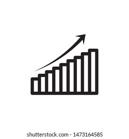 flat line growth bar icon. Logo element illustration. growth bar design. vector eps 10 . growth bar concept. Can be used in web and mobile