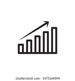 flat line growth bar icon. Logo element illustration. growth bar design. vector eps 10 . growth bar concept. Can be used in web and mobile