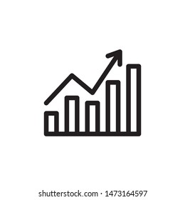 flat line growth bar icon. Logo element illustration. growth bar design. vector eps 10 . growth bar concept. Can be used in web and mobile