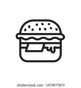 flat line hamburger icon. Logo element illustration. hamburger design. vector eps 10 . hamburger concept. Can be used in web and mobile . 