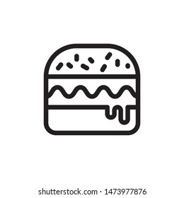 flat line hamburger icon. Logo element illustration. hamburger design. vector eps 10 . hamburger concept. Can be used in web and mobile . 