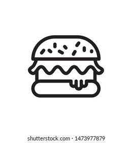 flat line hamburger icon. Logo element illustration. hamburger design. vector eps 10 . hamburger concept. Can be used in web and mobile . 